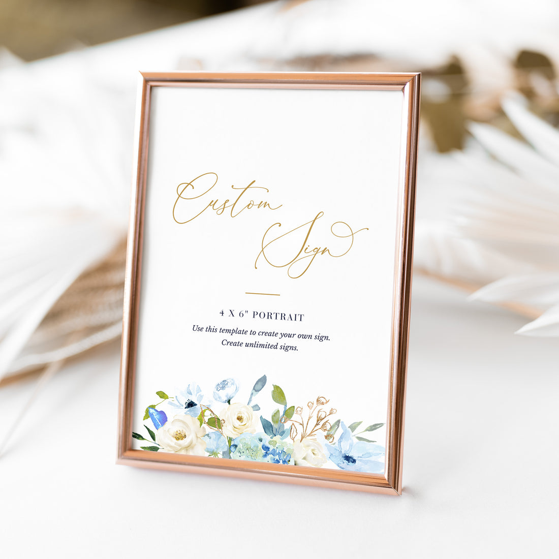 AZZURRA Small Wedding Sign Template