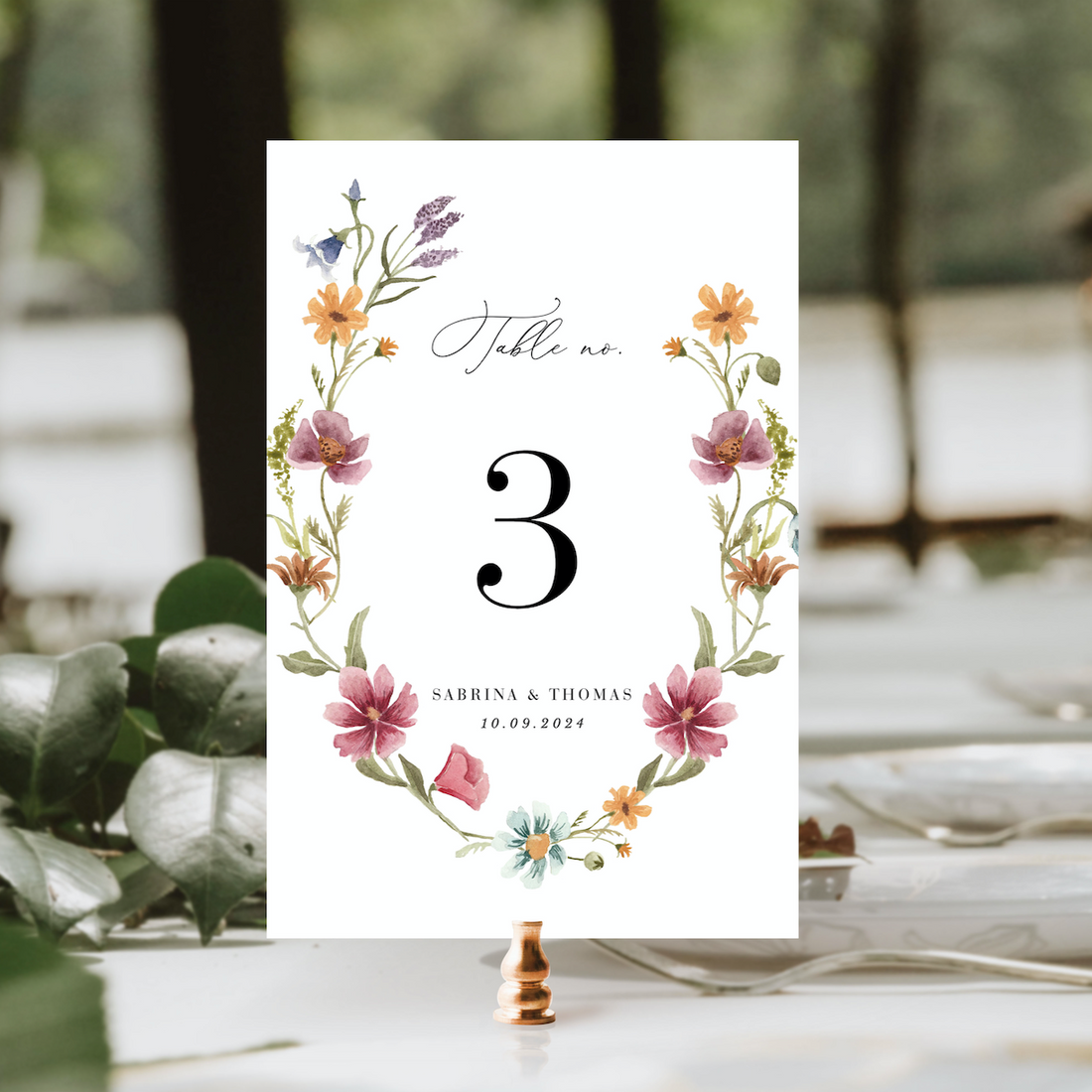 APRIL Wedding Table Numbers Printable