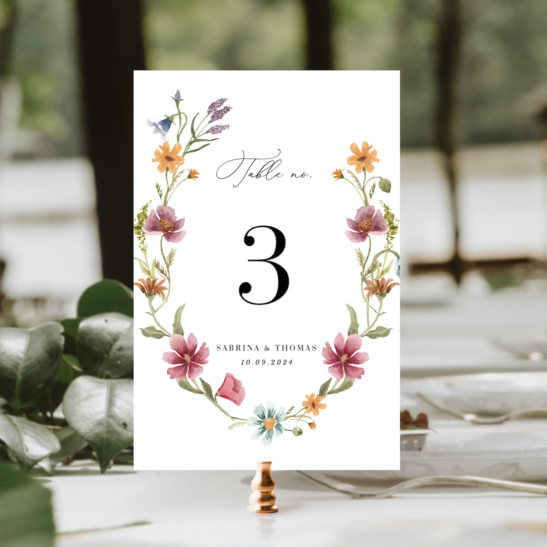 april wedding table numbers printable