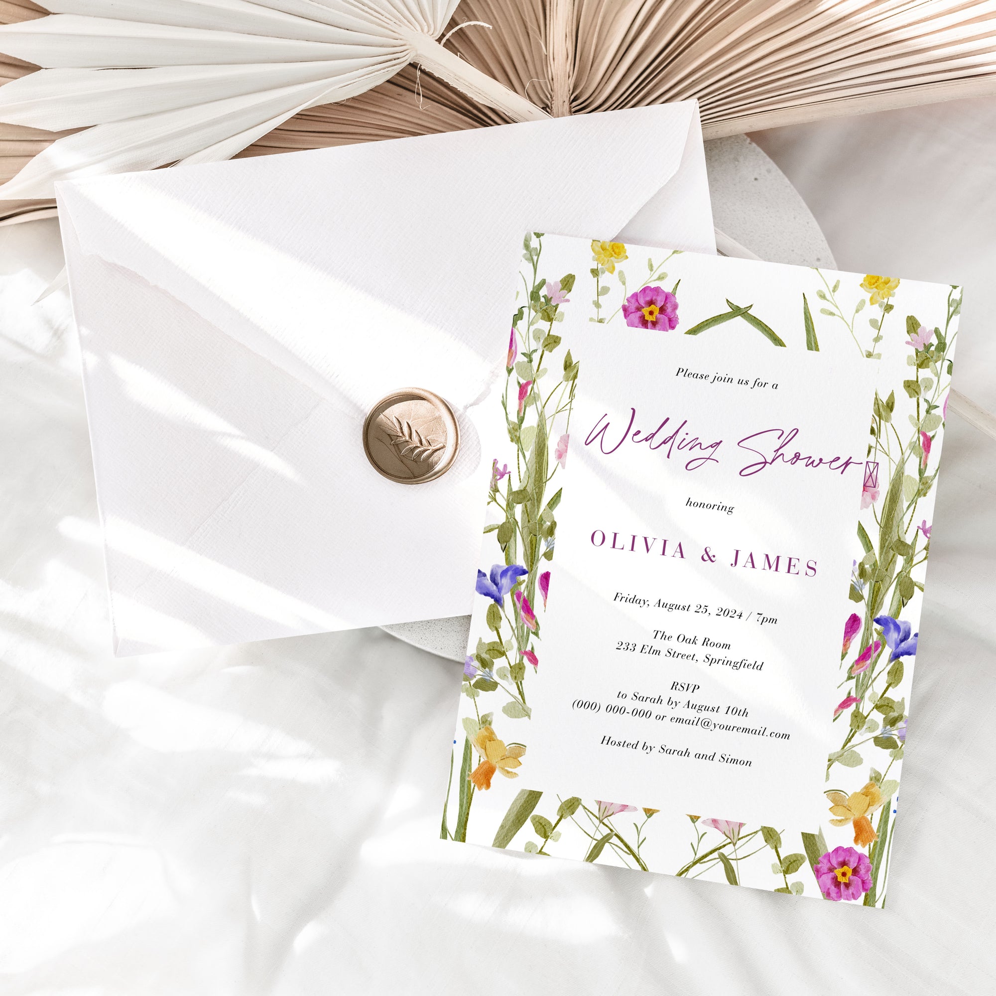 CLOE Floral Wedding Shower Invitation Template