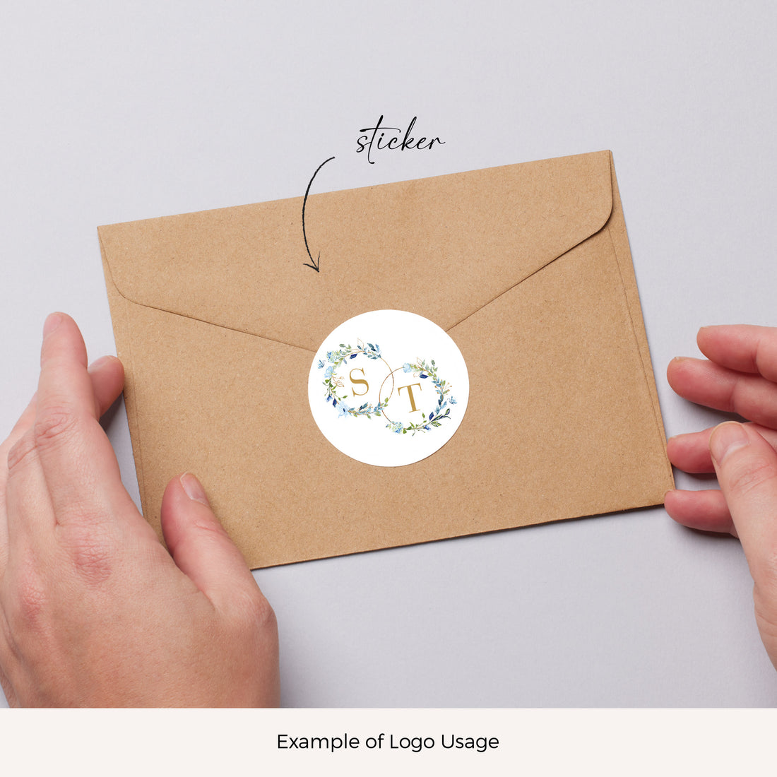AZZURRA Floral Wedding Logo Template