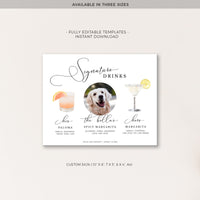 ELLA Pet Signature Drink Sign Template