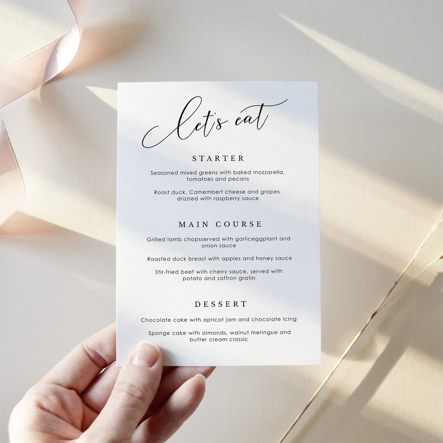 ELLA Wedding Menu Template