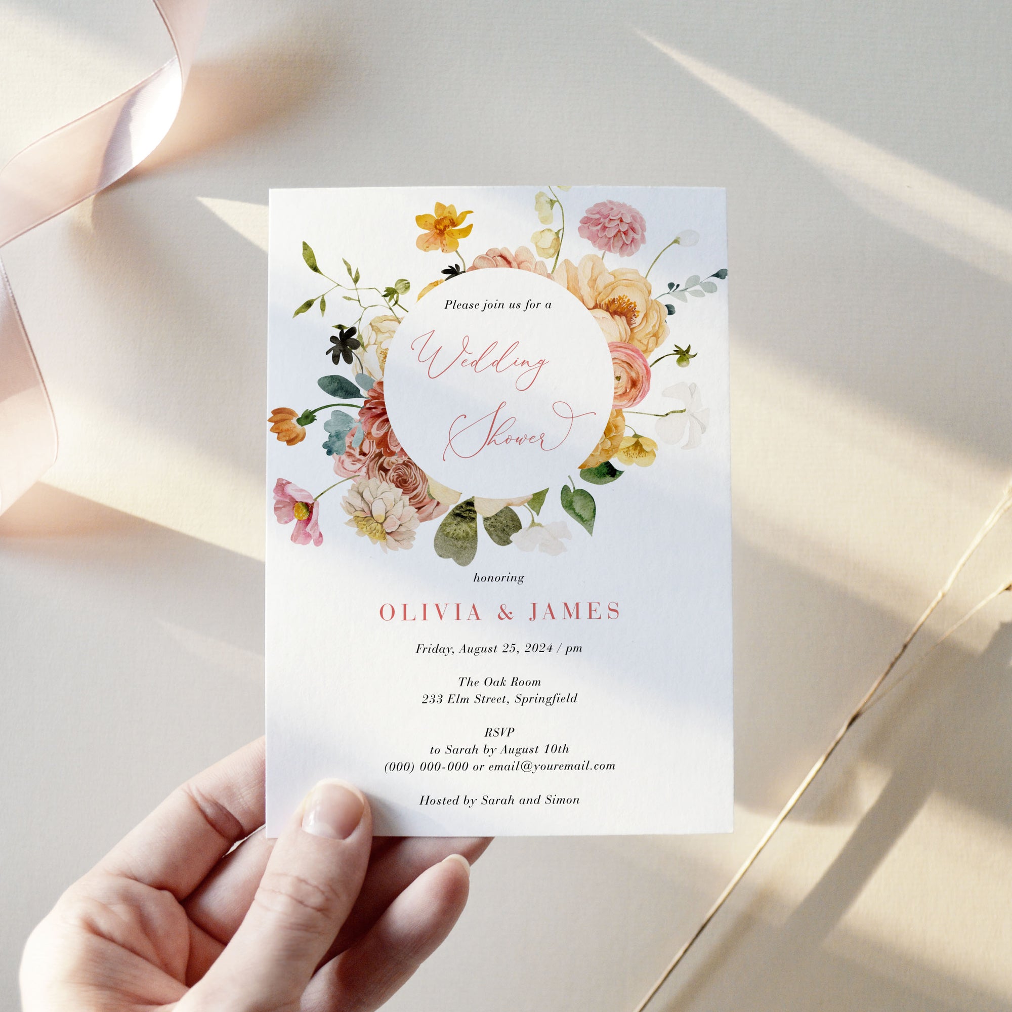 JUNE Wedding Shower Invitation Template