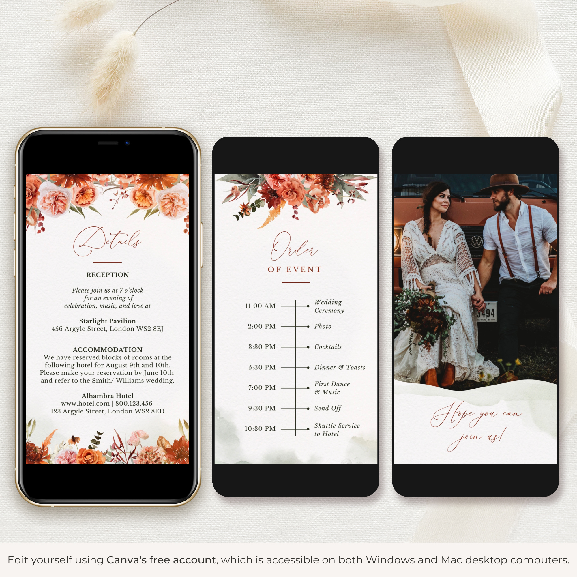SCARLETT Boho Wedding Invitation Video Template