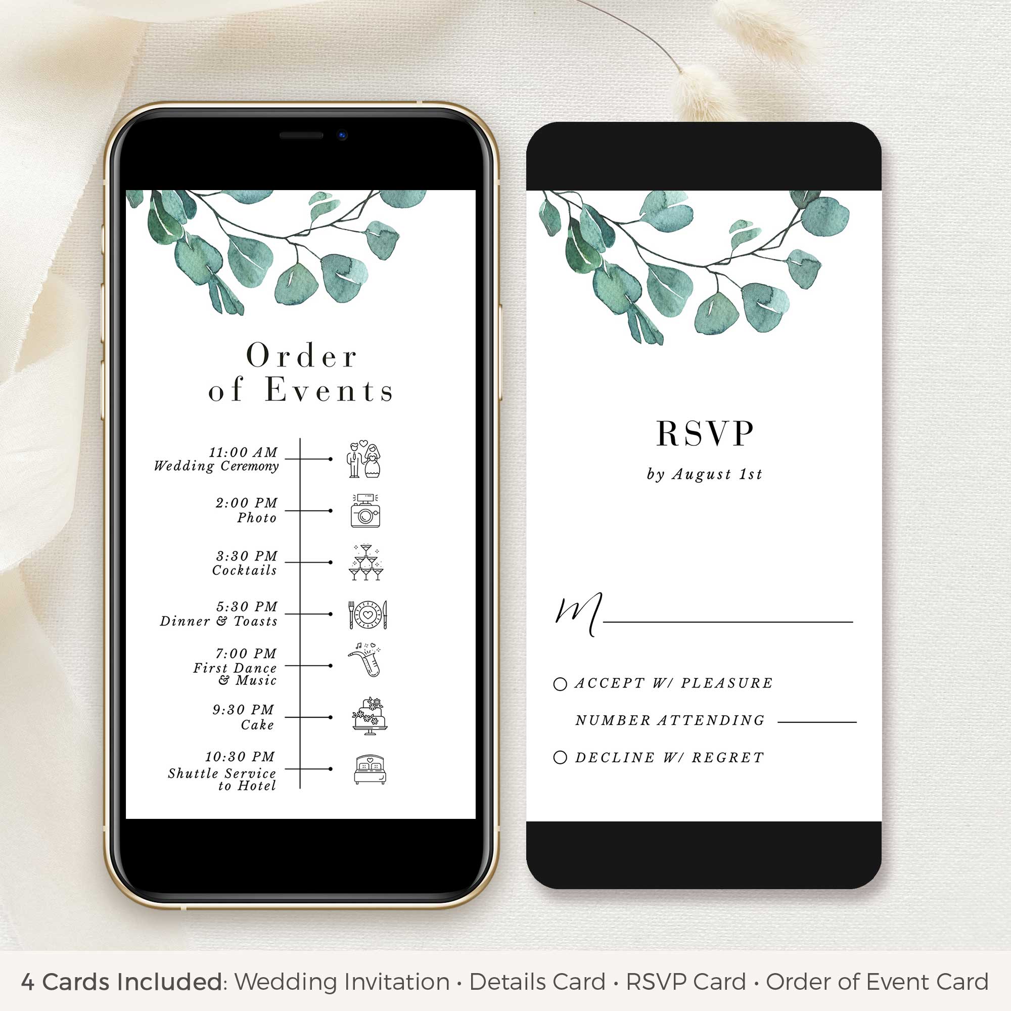 Luisa | Eucalyptus Electronic Wedding Invitation