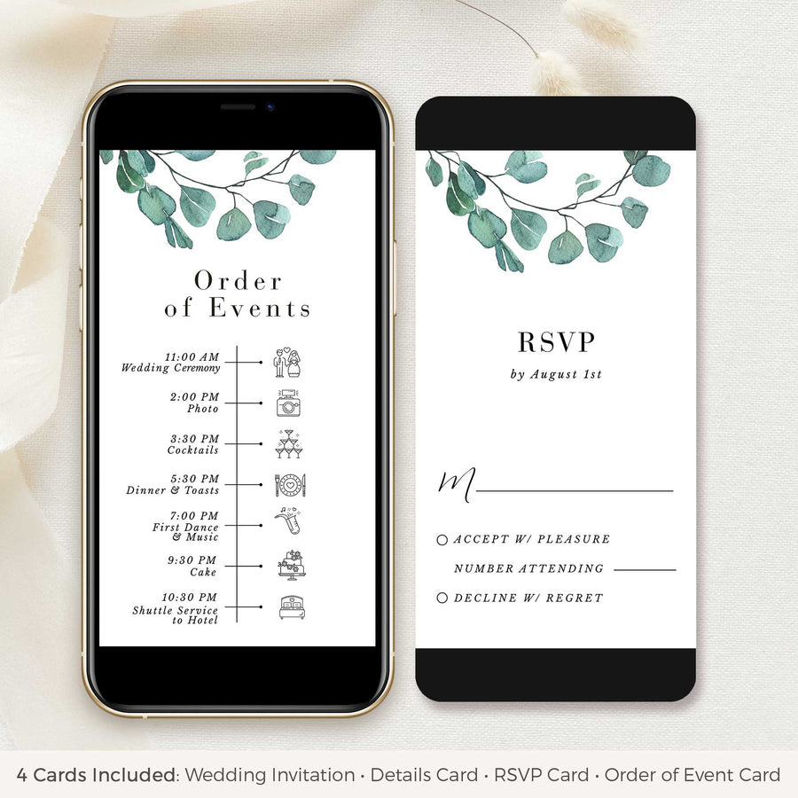 Luisa | Eucalyptus Electronic Wedding Invitation