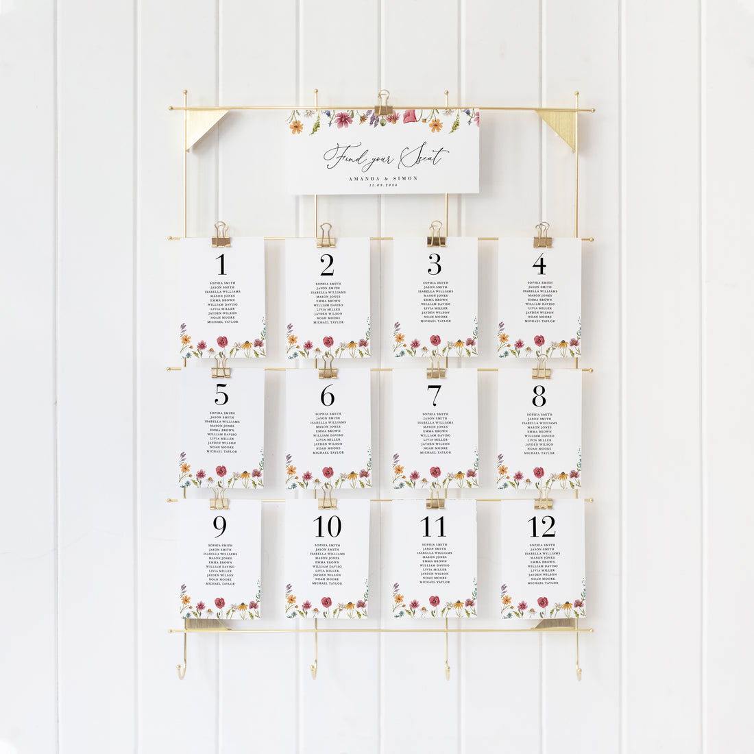 APRIL Wedding Seating Chart Card Template APRIL Wedding Seating Chart Card Template