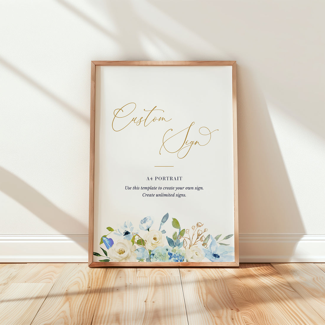 AZZURRA Small Wedding Sign Template