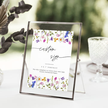 CHLOÉ Floral Small Wedding Sign Template