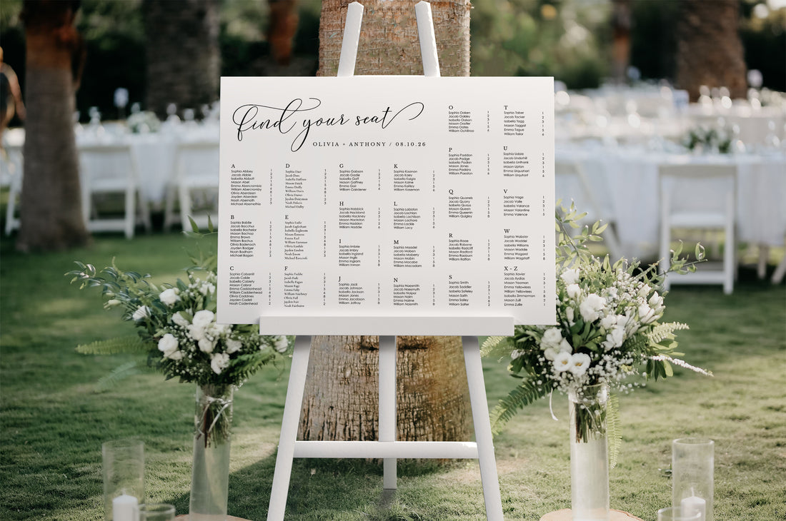 ELLA Printable Alphabetical Seating Chart for Wedding