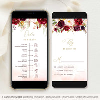 Rosita | Marsala Blush Electronic Wedding Invitation