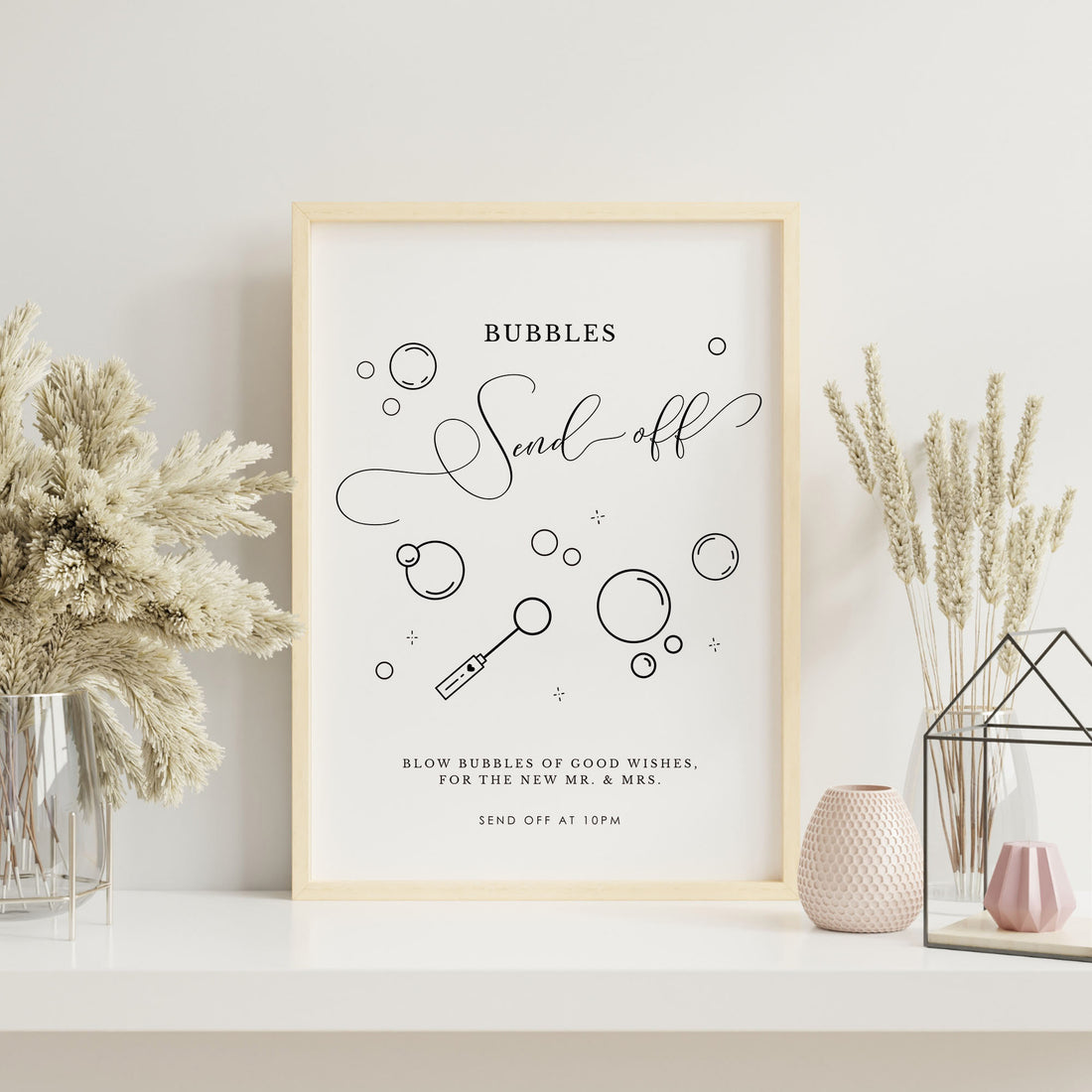 ELLA Bubble Send Off Wedding Sign Template