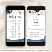 Antea | Blush Navy Electronic Wedding Invitation