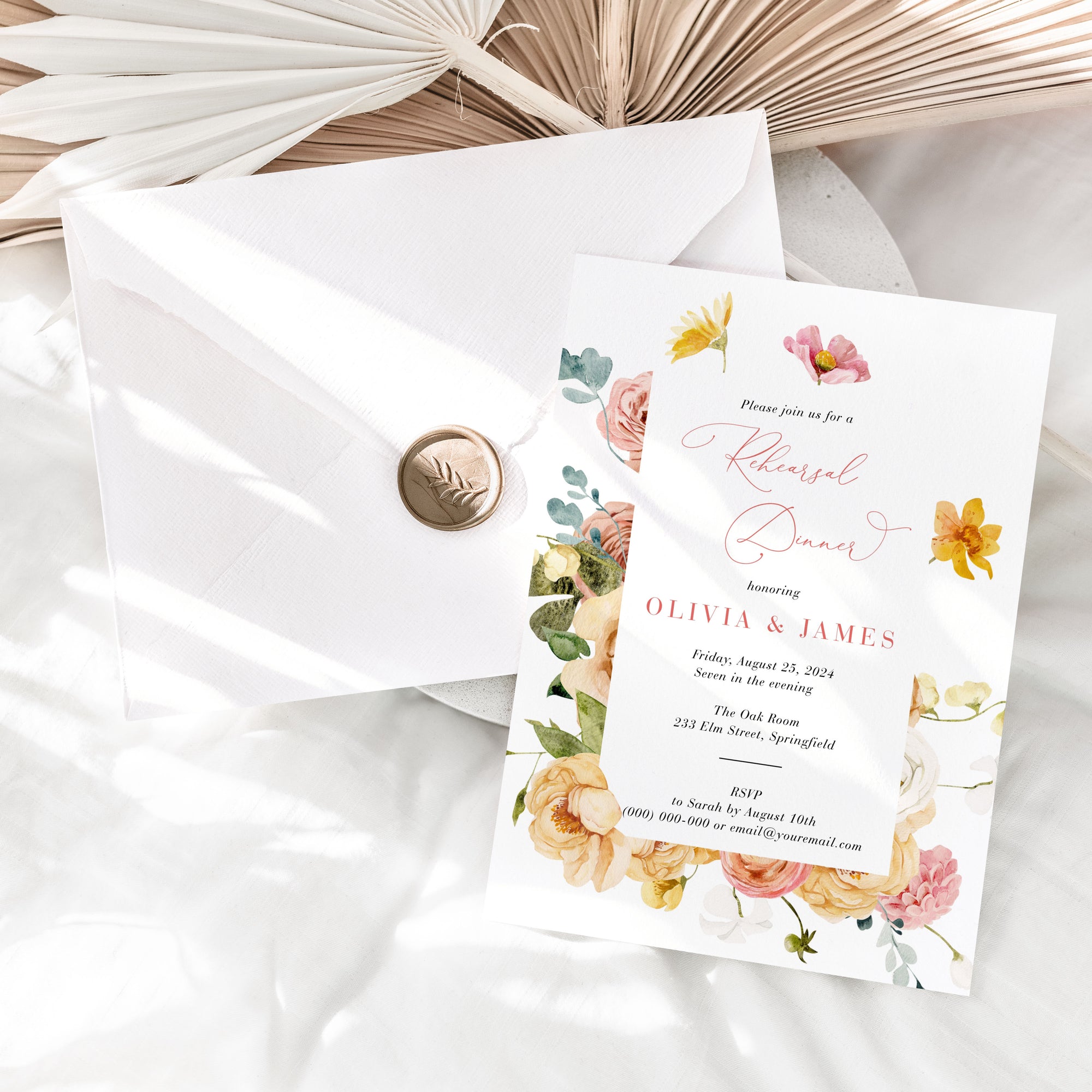 JUNE Printable Rehearsal Dinner Invitation