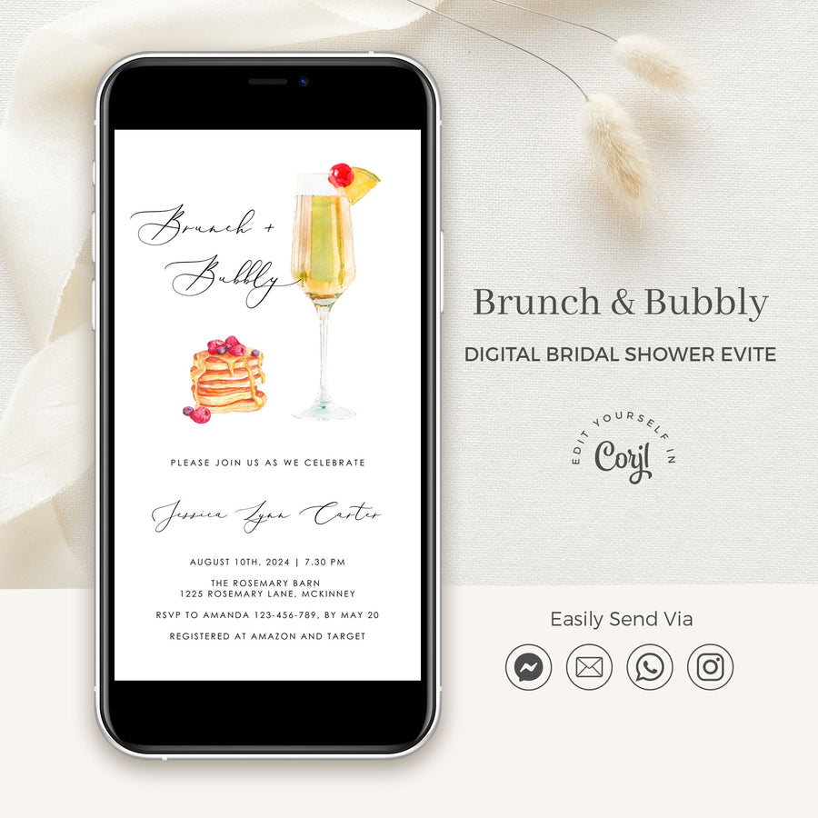Bubbly Brunch Digital Invitation