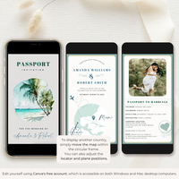 Palm Tree Passport Wedding Invitation Video Template