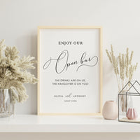 ELLA Open Bar Wedding Sign Template