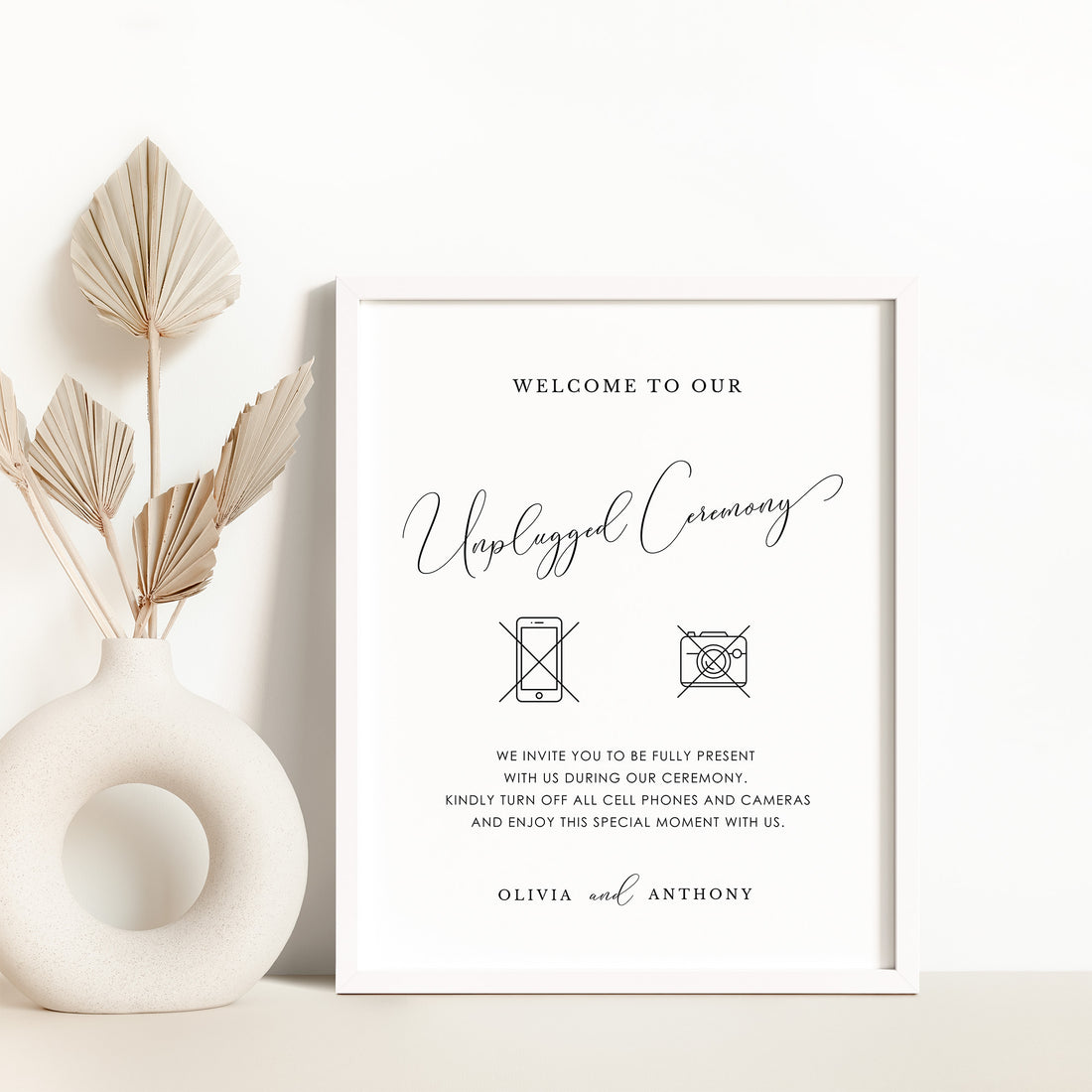 ELLA Printable Unplugged Wedding Sign