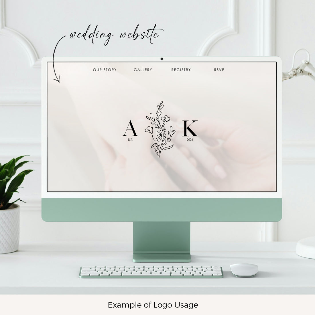 AMELIA Rustic Floral Monogram Logo