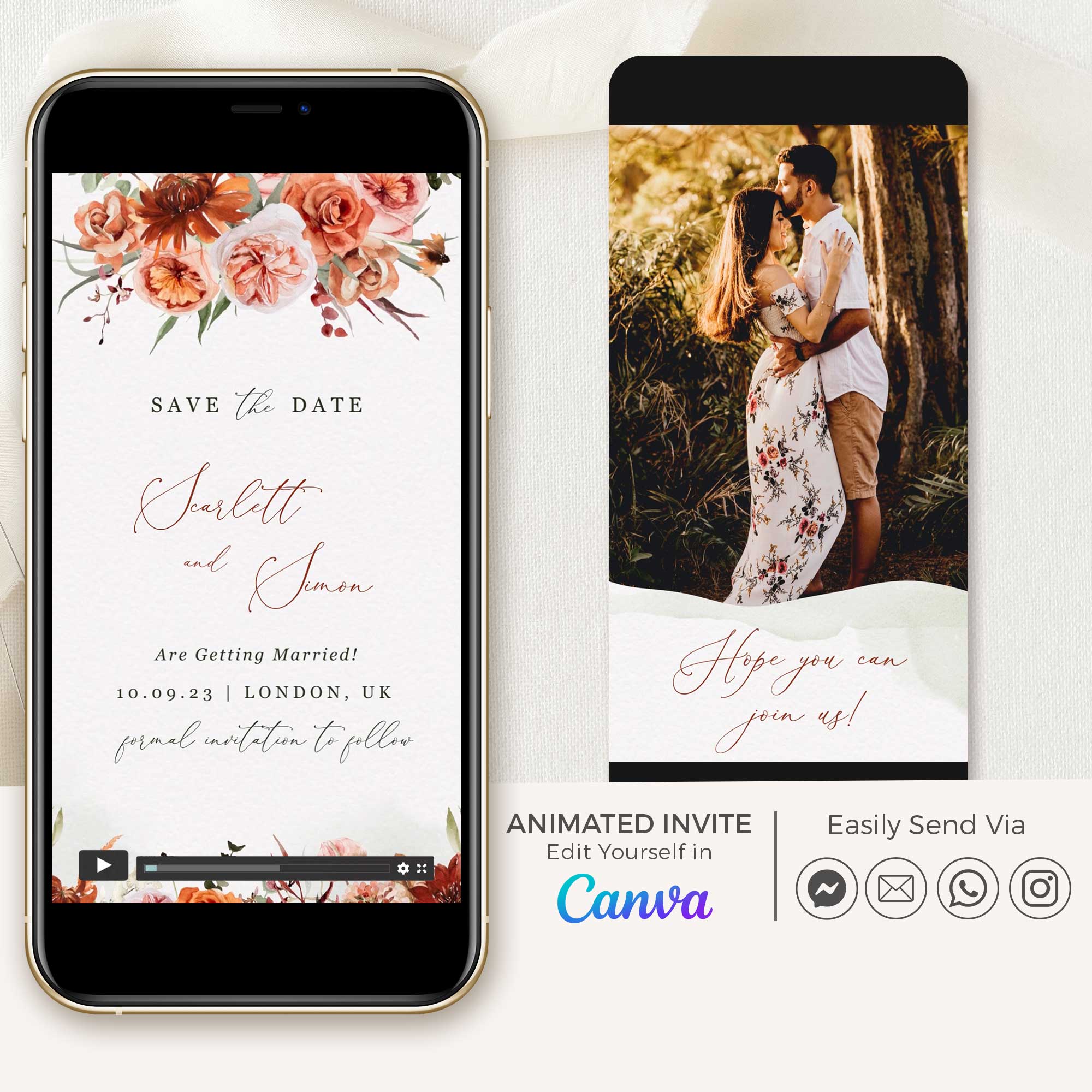 SCARLETT Boho Save the Date Video Template