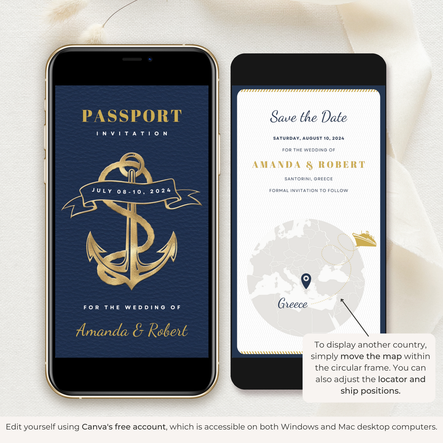 Nautical Passport Save the Date Video Template