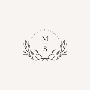 MELISSA Wedding Logo with Initials