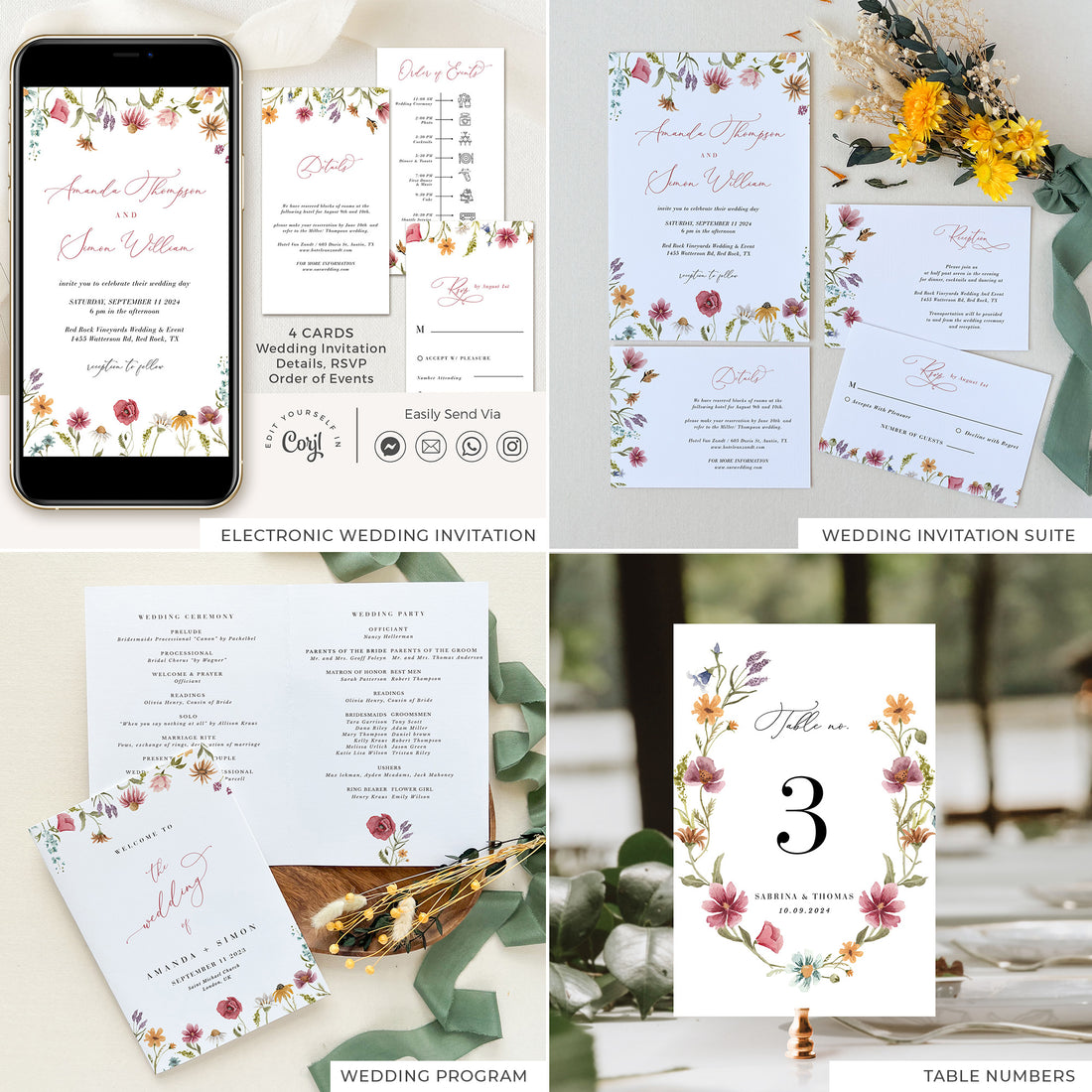 APRIL Wedding Stationery Templates Bundle