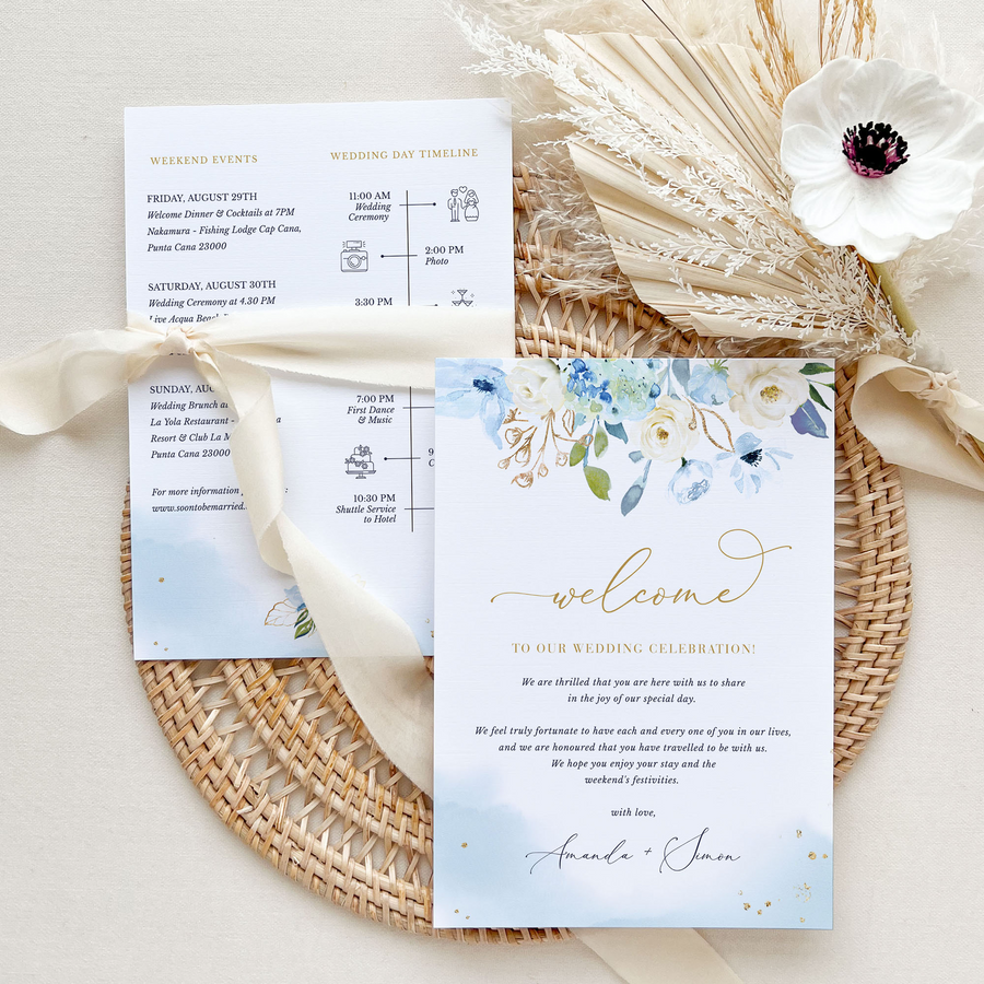 AZZURRA Wedding Welcome Note Template
