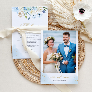 AZZURRA Printable Wedding Thank You Cards