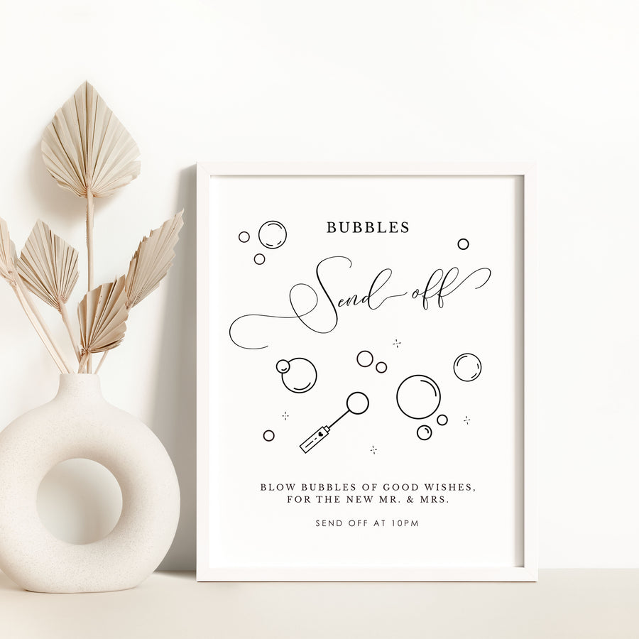 ELLA Bubble Send Off Wedding Sign Template