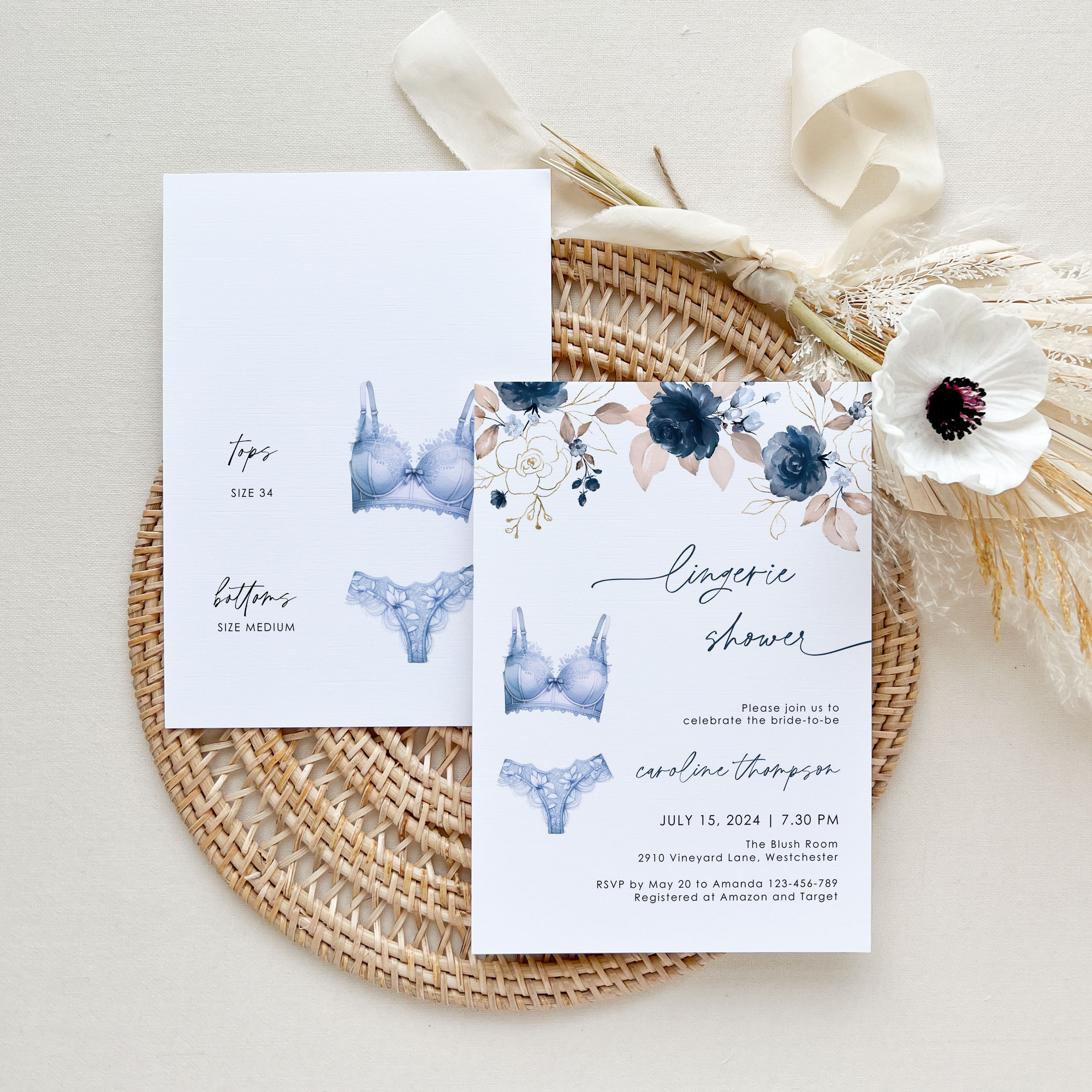 Lingerie Shower Card Template