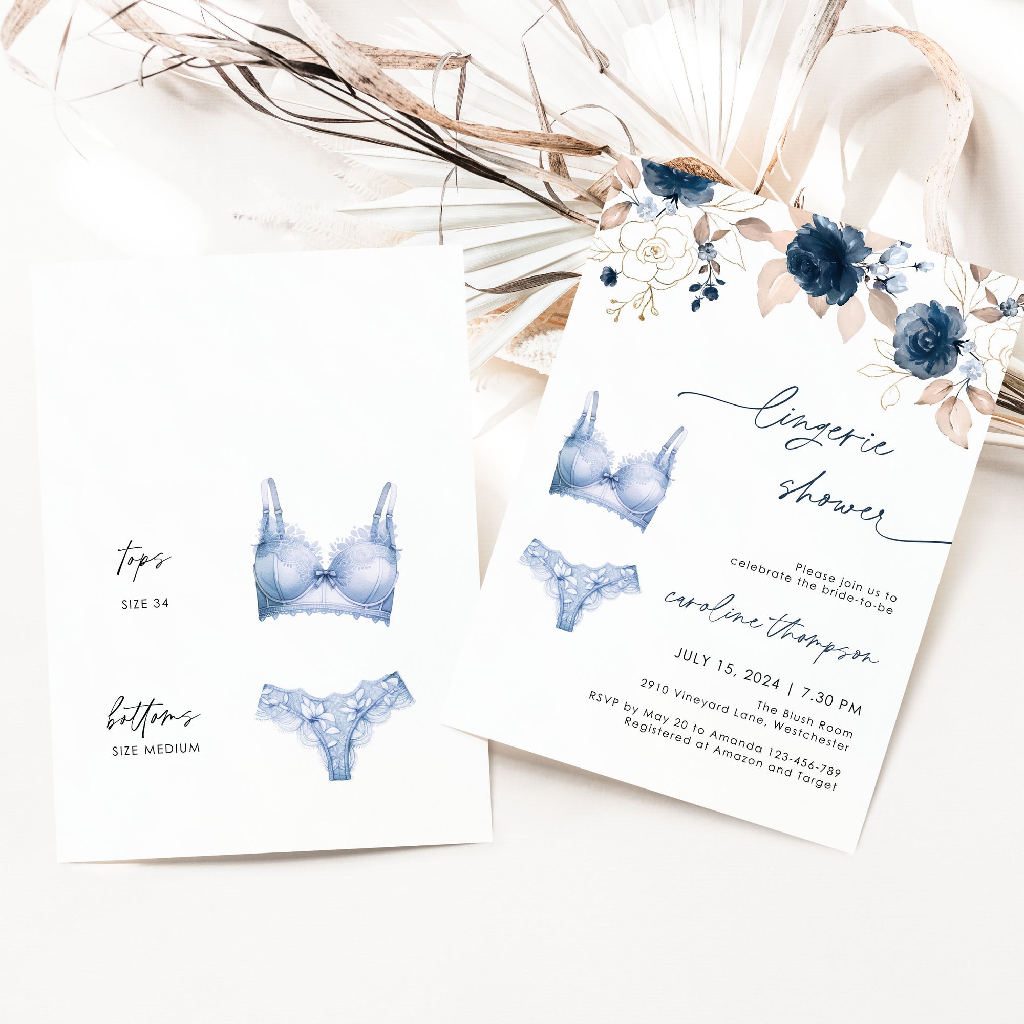 Lingerie Shower Card Template