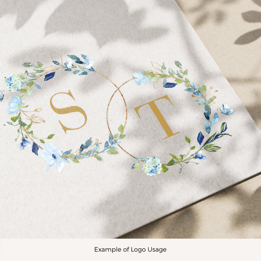 AZZURRA Floral Wedding Logo Template