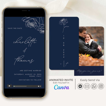 ROSA Minimal Wedding Save the Date Video Template