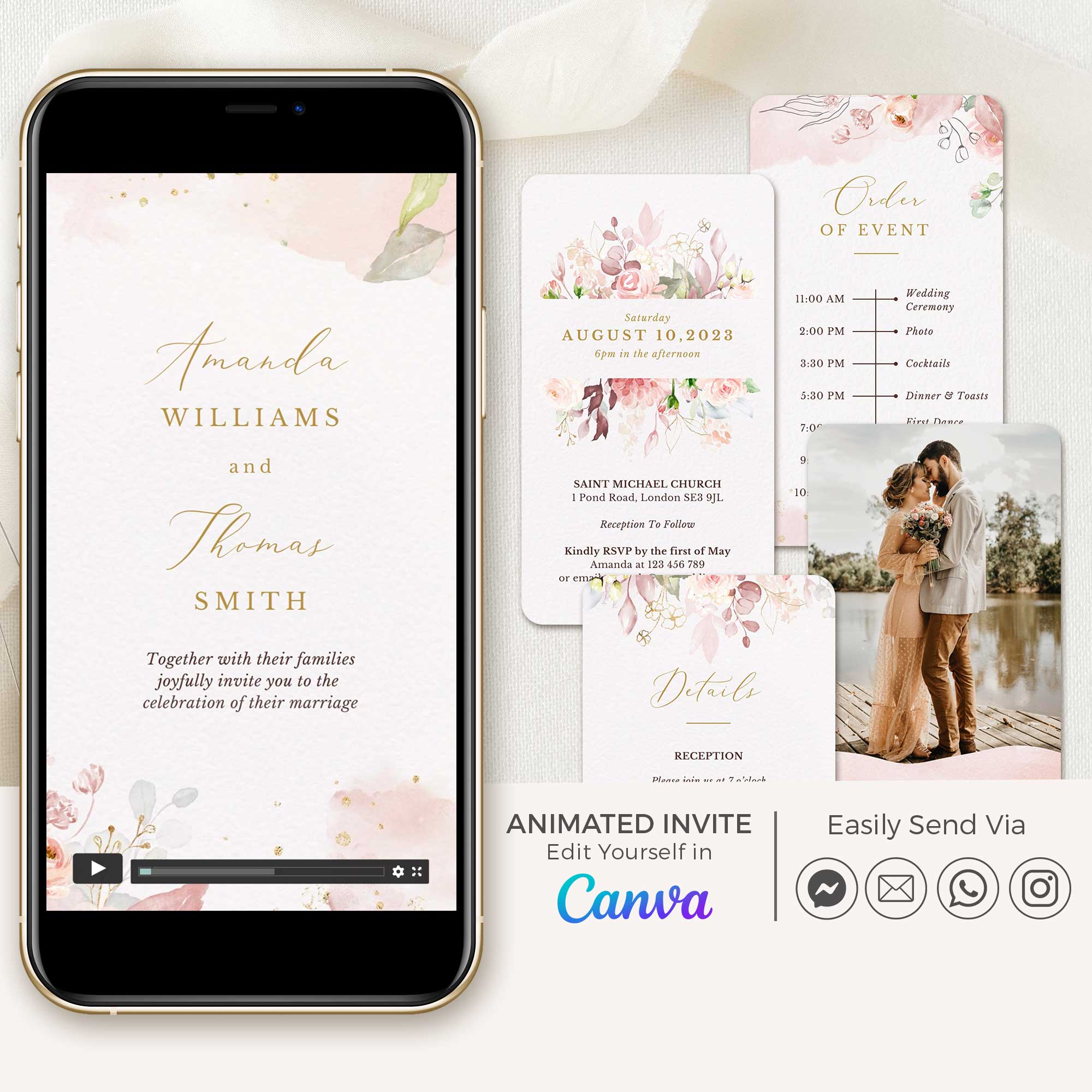 FIORELLA Romantic Wedding Invitation Video Template