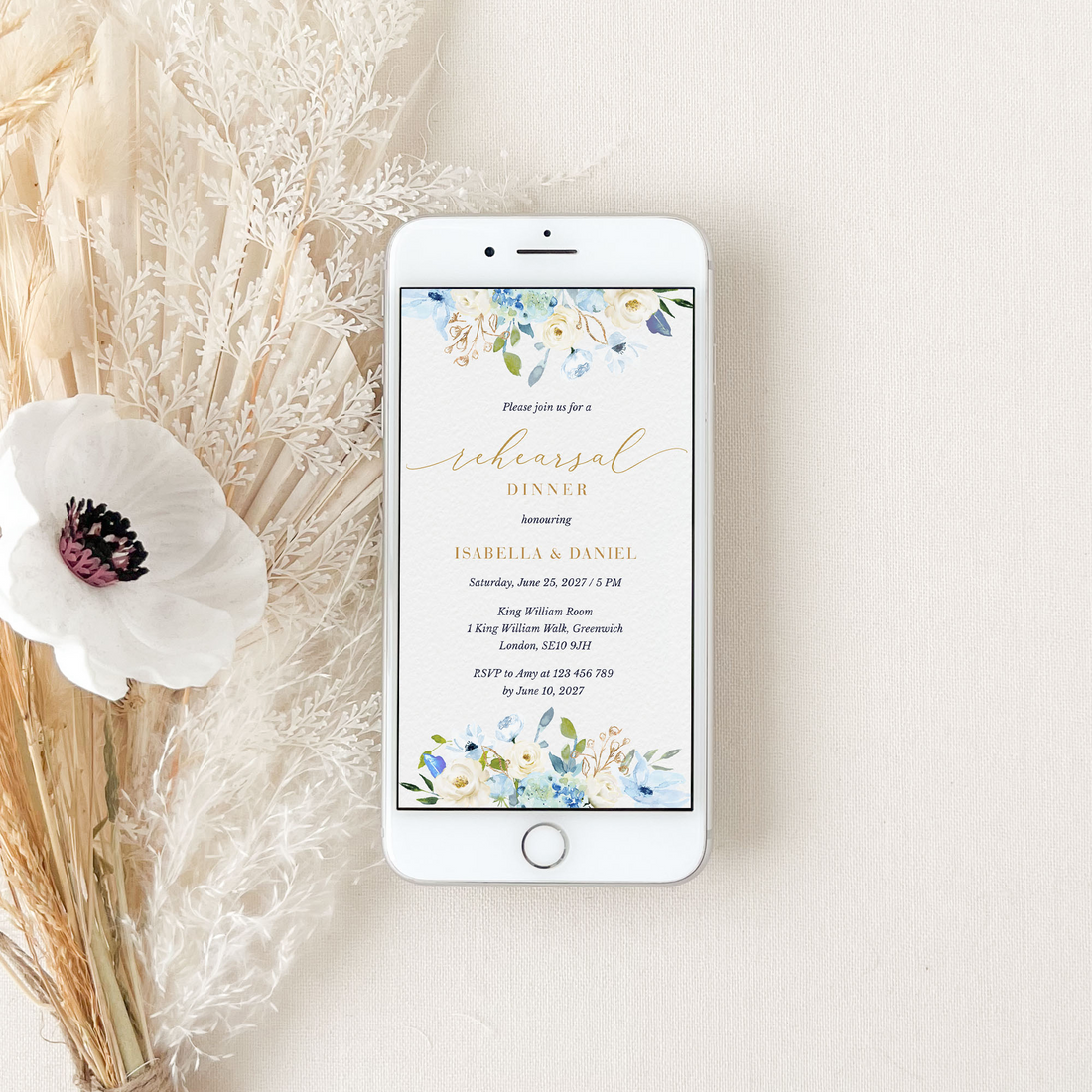 AZZURRA Wedding Rehearsal Invitation Evite