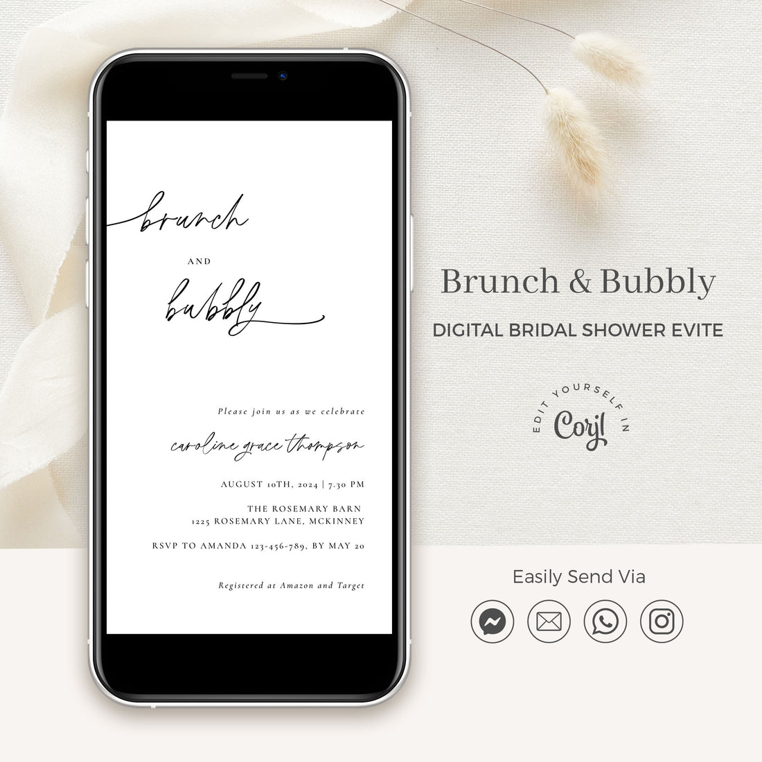 Bridal Shower Brunch and Bubbly Card