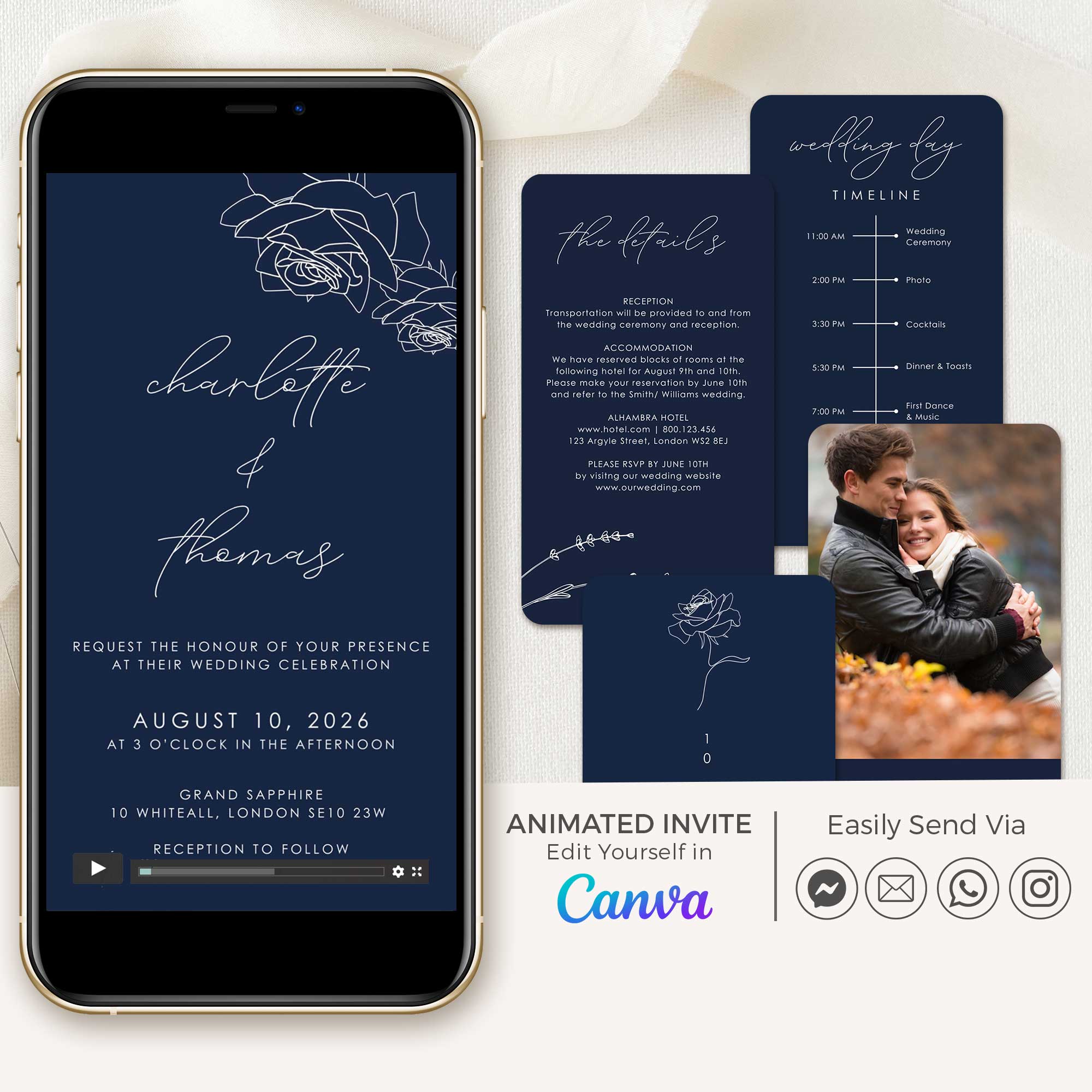 ROSA Minimal Wedding Invitation Video Template