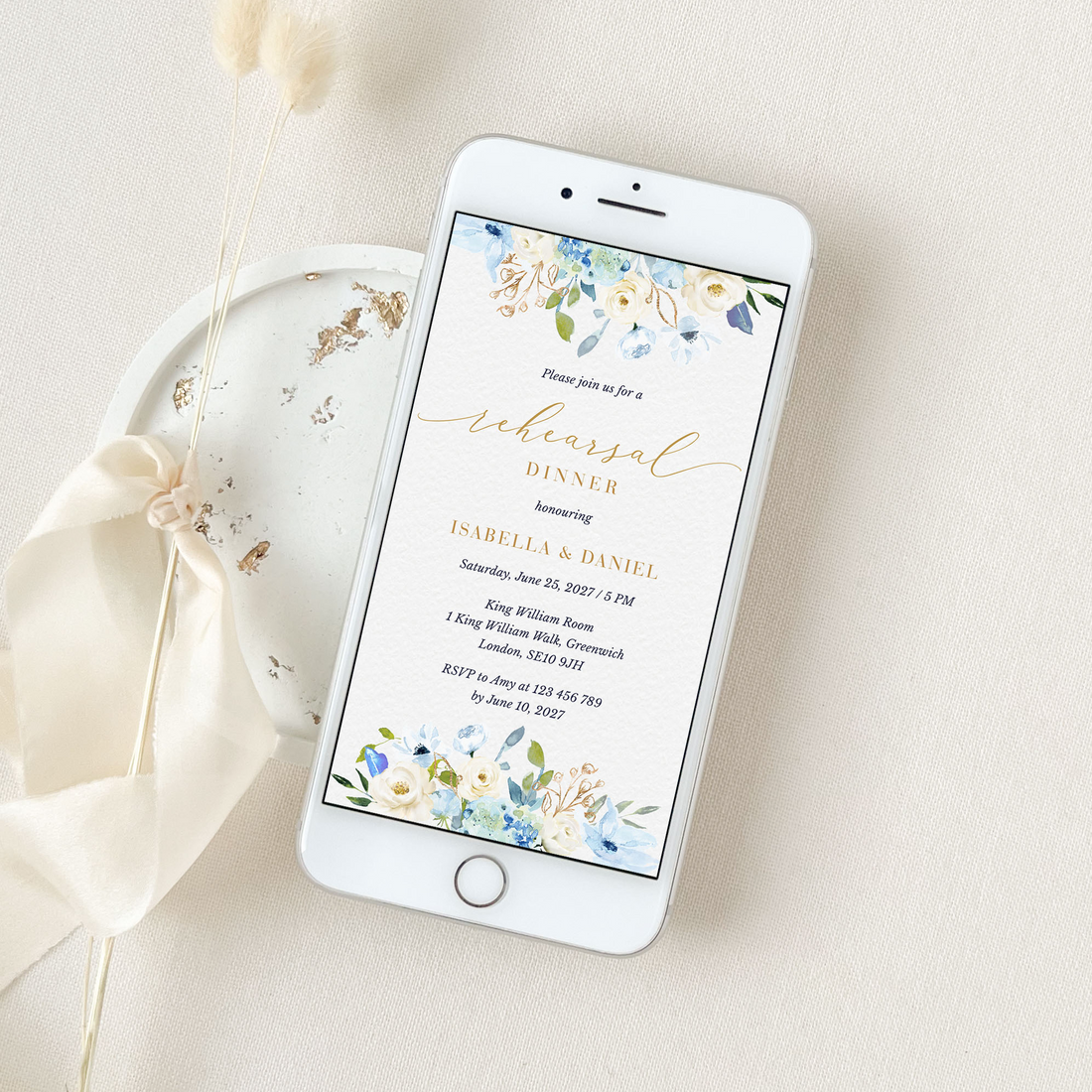 AZZURRA Wedding Rehearsal Invitation Evite