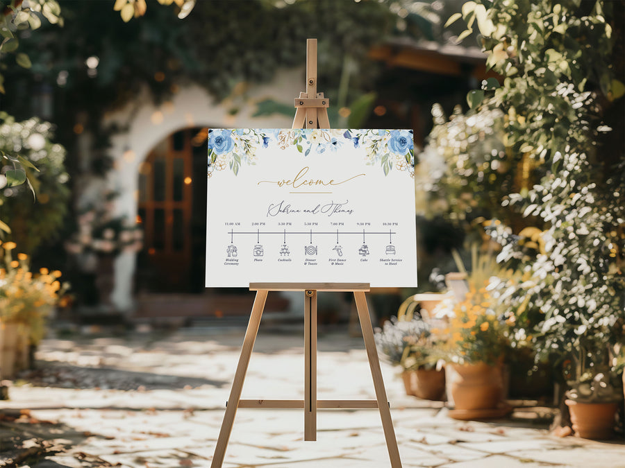 AZZURRA Wedding Timeline Sign Template