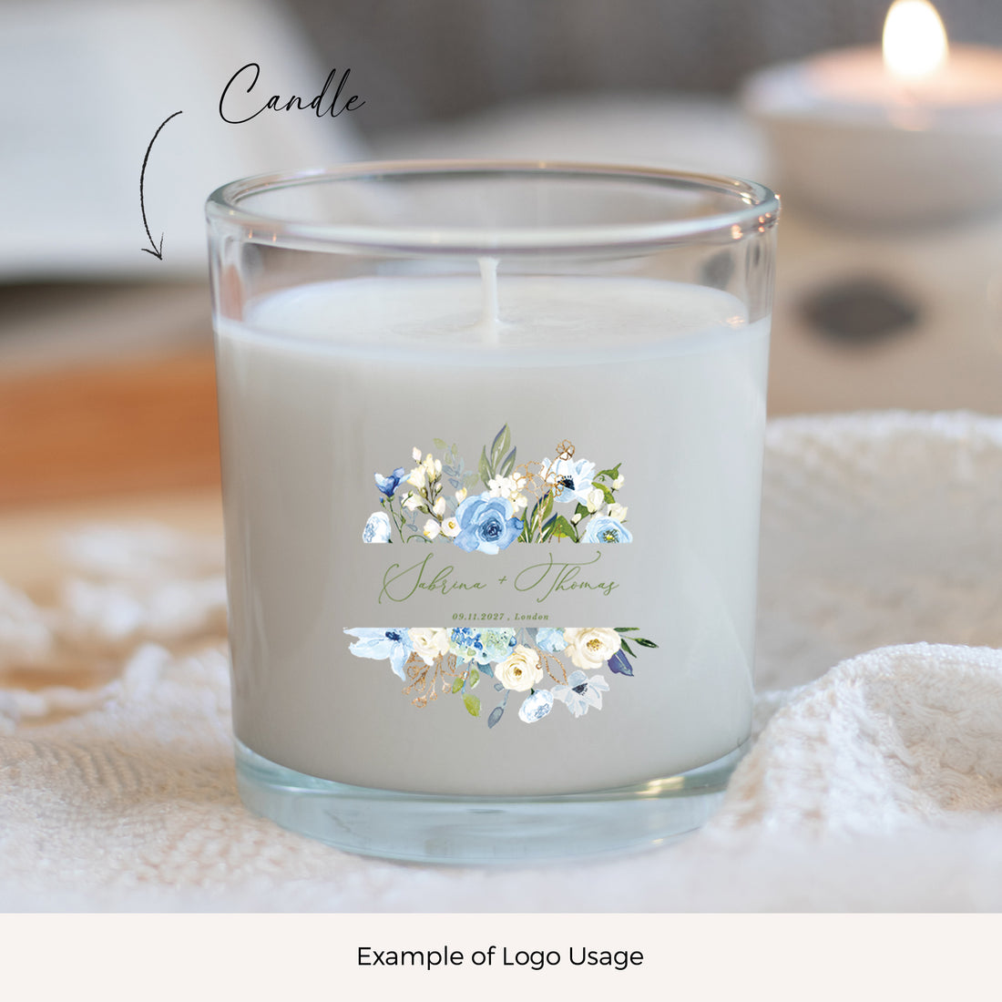 AZZURRA Floral Wedding Logo Template
