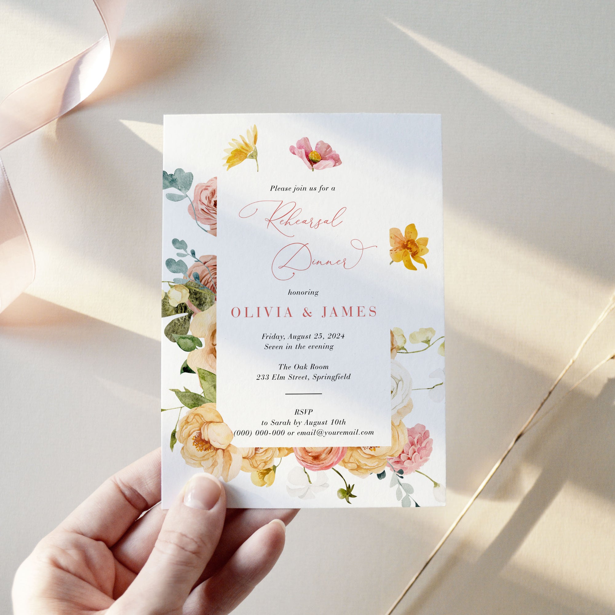 JUNE Printable Rehearsal Dinner Invitation