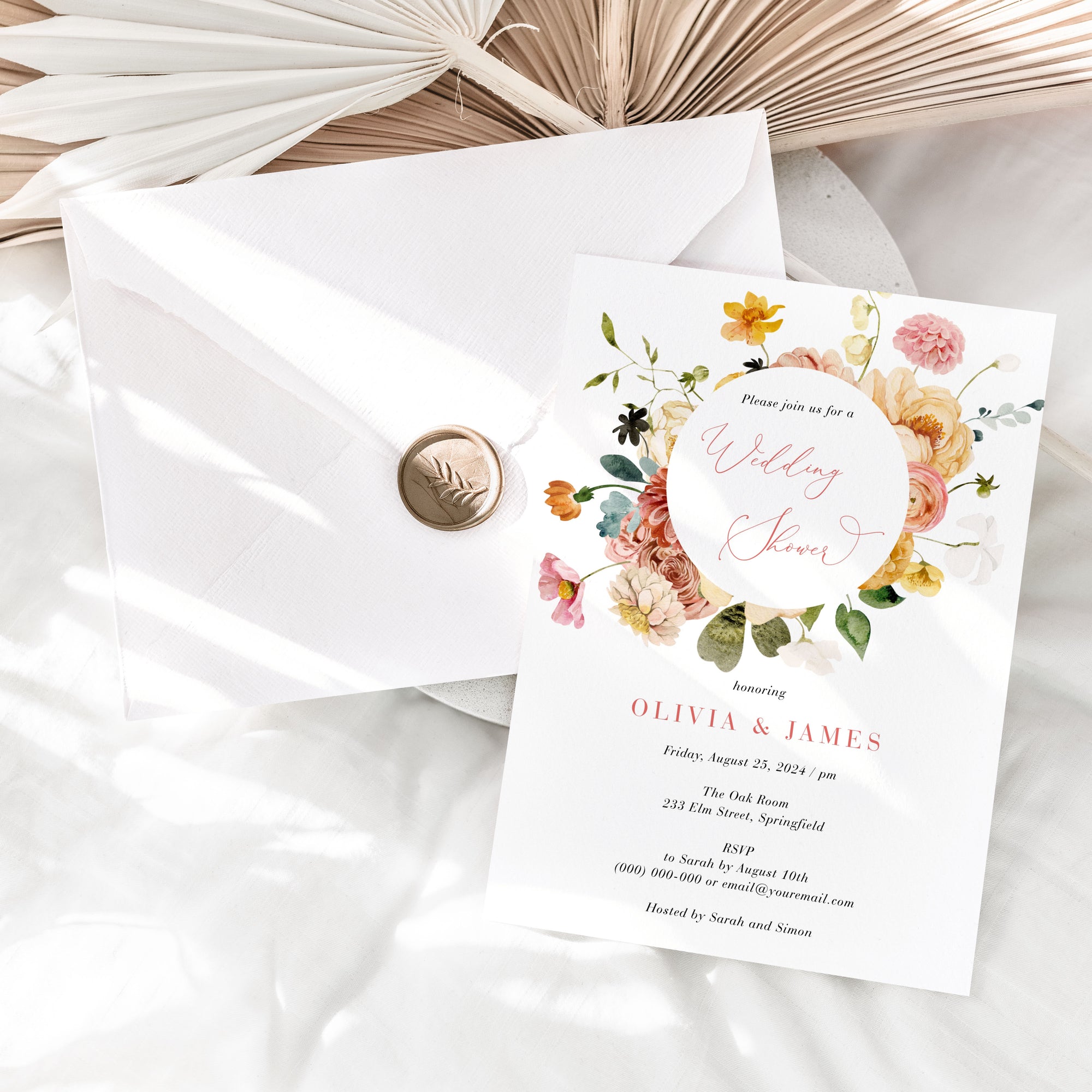JUNE Wedding Shower Invitation Template