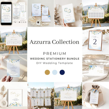 AZZURRA Printable Wedding Stationery Bundle