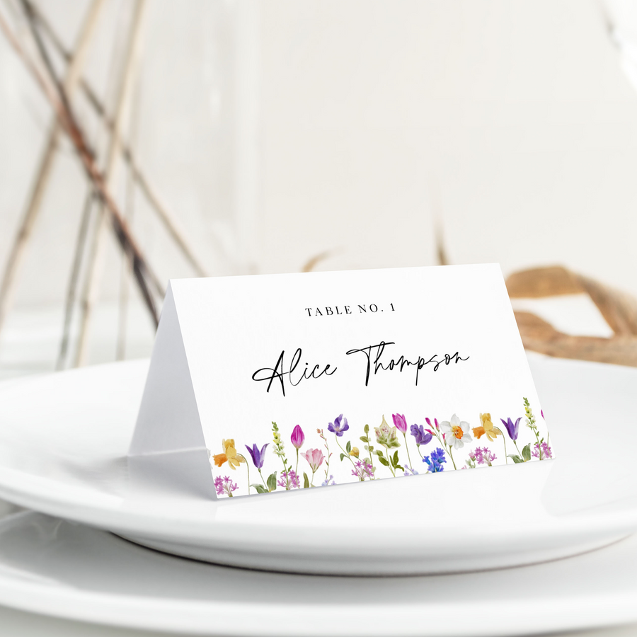 CHLOÉ Floral Wedding Place Card Template