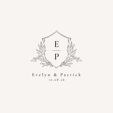 EVELYN Wedding Initials Logo