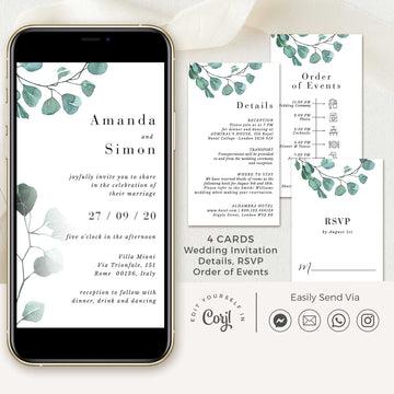 Luisa | Eucalyptus Electronic Wedding Invitation