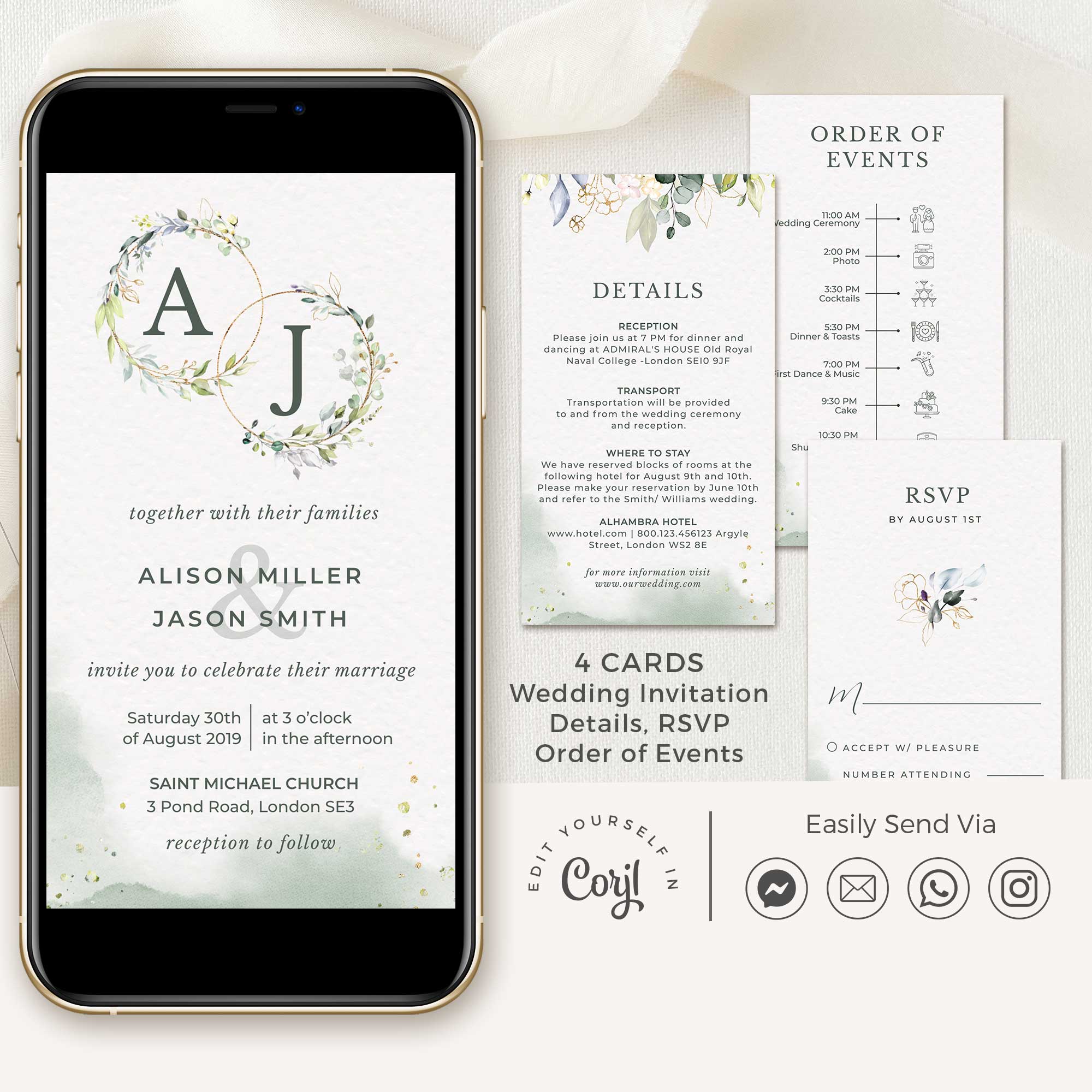 Rustic Electronic Wedding Invitation