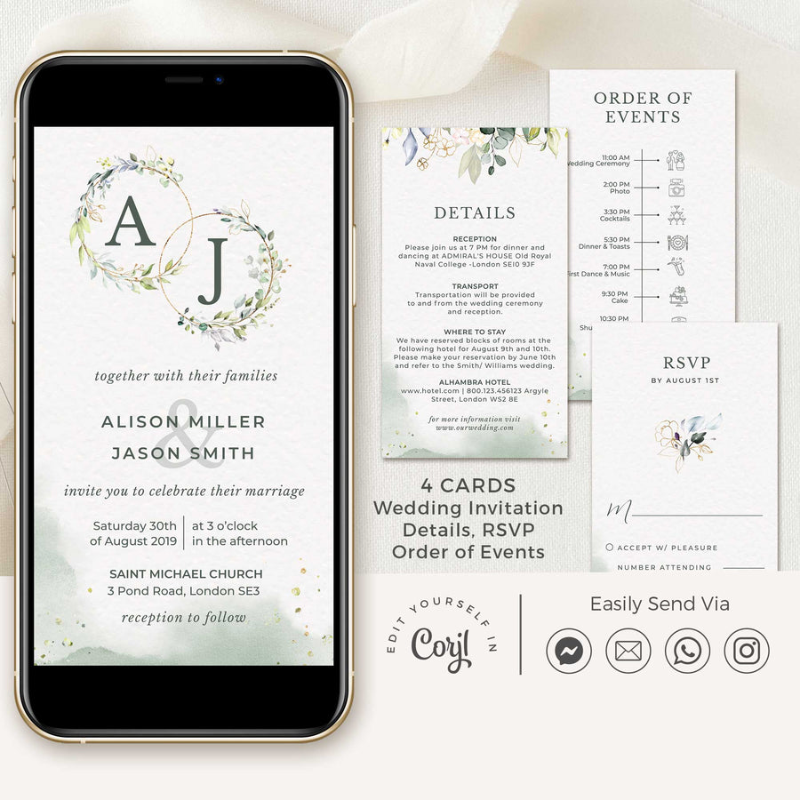 Rustic Electronic Wedding Invitation